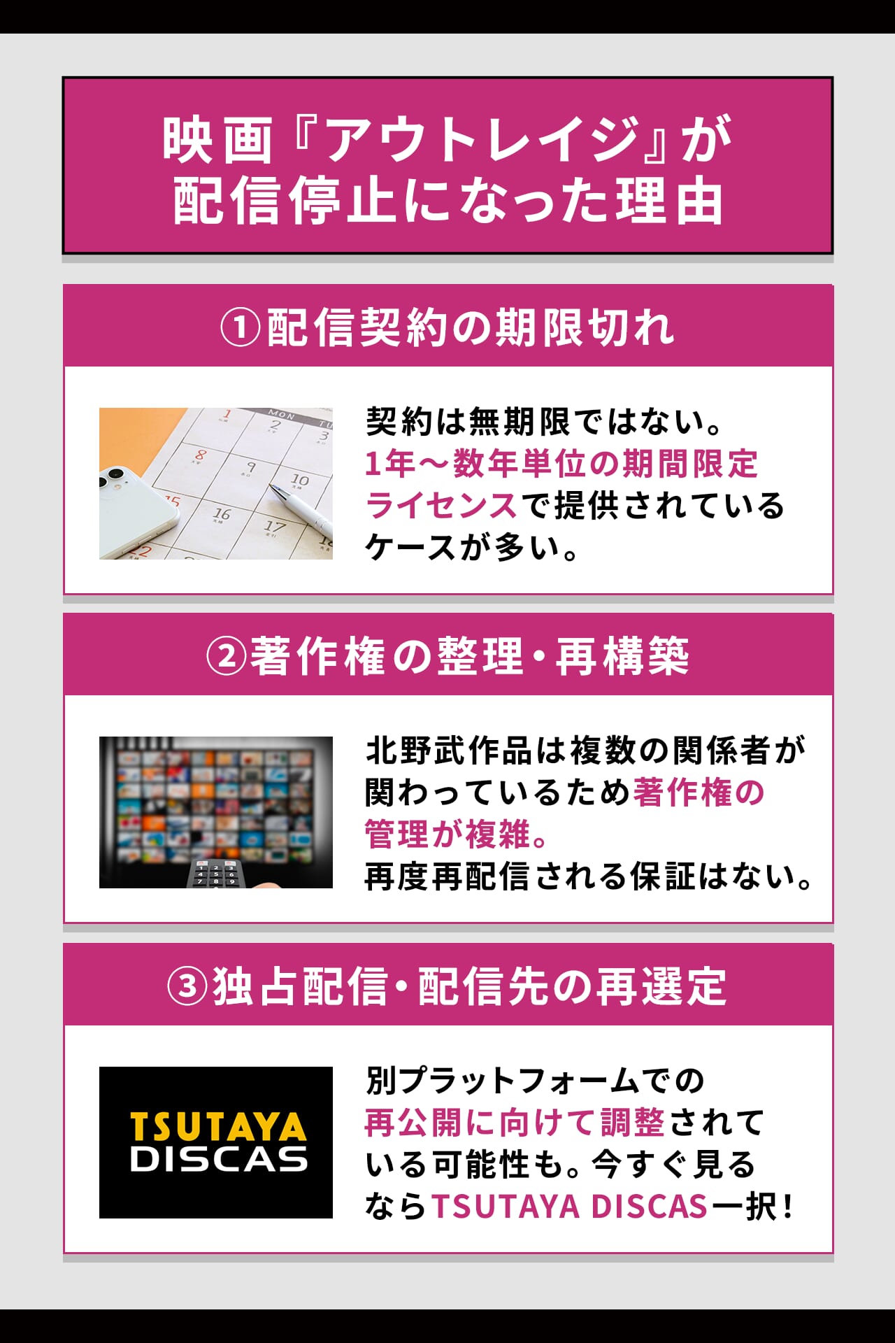 映画『アウトレイジ』が配信停止になった理由